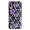 For Samsung Galaxy A70 Flat Plating Splicing Gilding Protective Case(Black Background Flower Matching Color)
