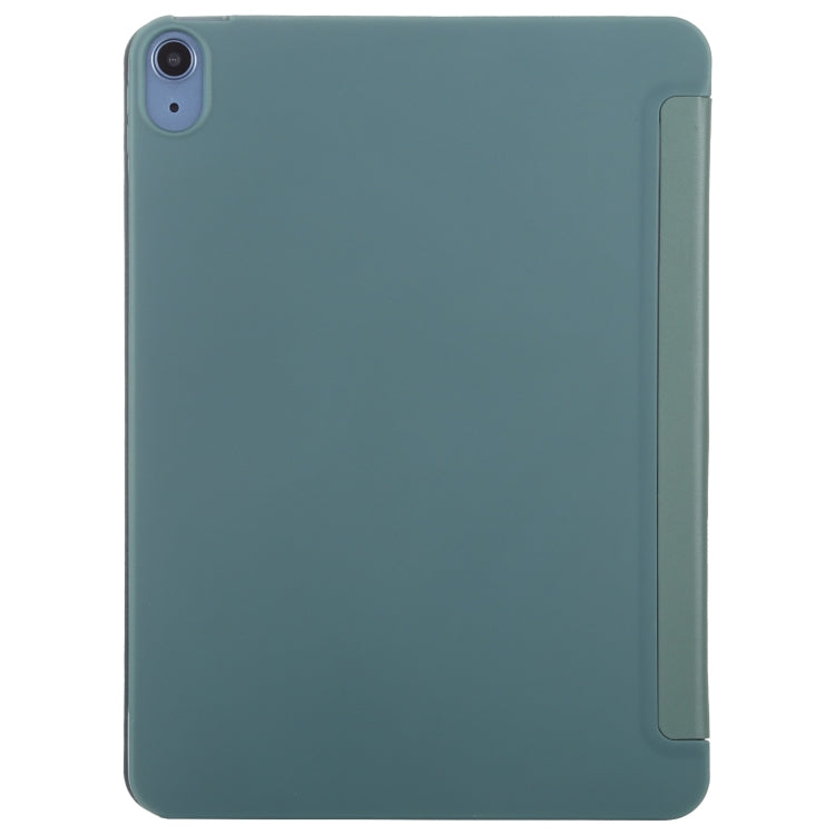 TPU Three-fold Horizontal Flip Smart Leather Case with Sleep / Wake-up Function & Holder For iPad Air 2022 / 2020 10.9(Dark Green)
