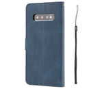For Samsung Galaxy S10 Fantasy Classic Skin-feel Calfskin Texture Magnetic Buckle Horizontal Flip PU Leather Case with Holder & Card Slot & Wallet(Blue)