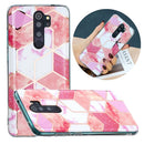 For Xiaomi Redmi Note 8 Pro Flat Plating Splicing Gilding Protective Case(Cherry Glitter)
