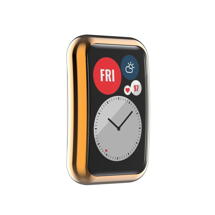 For Huawei Watch Fit Full Coverage TPU Protective Case Cover(Rose Gold)