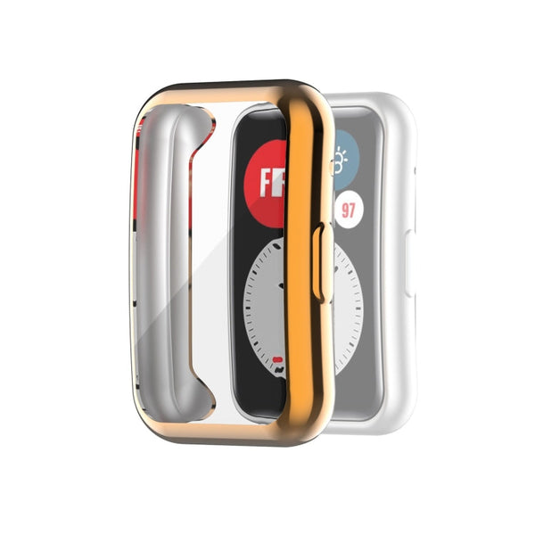 For Huawei Watch Fit Full Coverage TPU Protective Case Cover(Rose Gold)