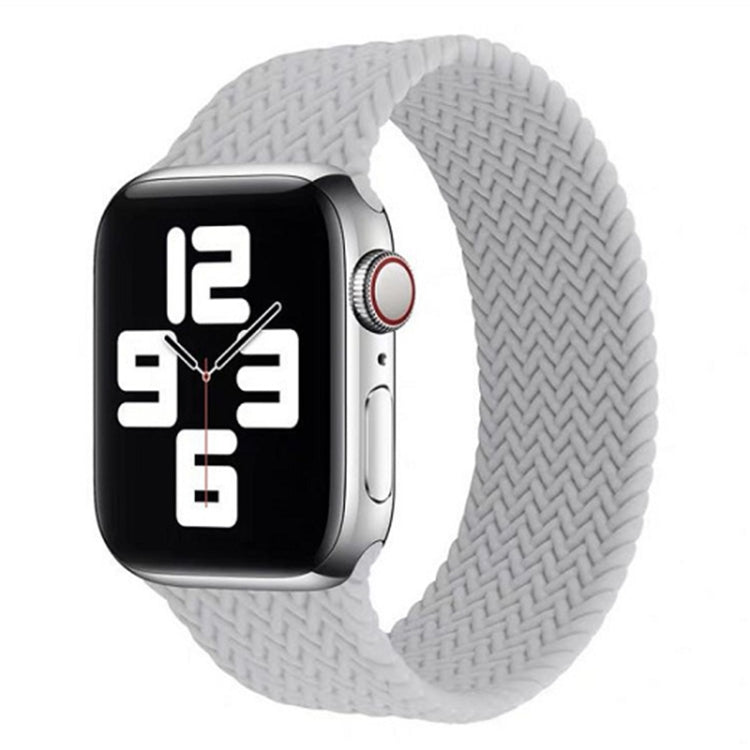 Single-turn Woven Pattern Silicone Watch Band For Apple Watch Series 7 45mm / 6 & SE & 5 & 4 44mm / 3 & 2 & 1 42mm, Size:L(Grey)