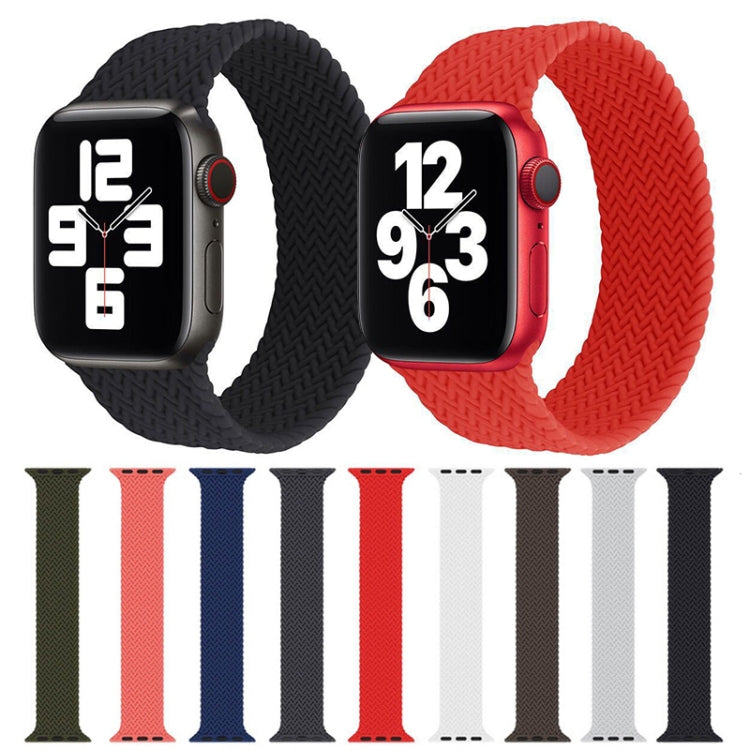 Single-turn Woven Pattern Silicone Watch Band For Apple Watch Series 7 45mm / 6 & SE & 5 & 4 44mm / 3 & 2 & 1 42mm, Size:L(Grey)