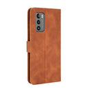 For LG Wing 5G Solid Color Skin Feel Magnetic Buckle Horizontal Flip Calf Texture PU Leather Case with Holder & Card Slots & Wallet(Brown)