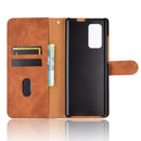 For LG Wing 5G Solid Color Skin Feel Magnetic Buckle Horizontal Flip Calf Texture PU Leather Case with Holder & Card Slots & Wallet(Brown)