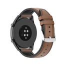 22mm Silicone Leather Watch Band for Huawei Watch GT 2 46mm(Brown)