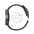 22mm Silicone Leather Watch Band for Huawei Watch GT 2 46mm(Black)