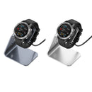 For Garmin Forerunner 745 / Venu Sq / Fenix 6 Universal Aluminum Alloy Magnetic Charger Holder with Chip Protection, Support Fast Charging, Style:Left Interface(Grey)