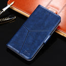 For Nokia 8.1 Plus / X71 Geometric Stitching Horizontal Flip TPU + PU Leather Case with Holder & Card Slots & Wallet(Blue)