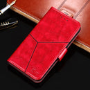For Nokia 8.1 Plus / X71 Geometric Stitching Horizontal Flip TPU + PU Leather Case with Holder & Card Slots & Wallet(Red)