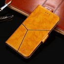 For Nokia 8.1 Plus / X71 Geometric Stitching Horizontal Flip TPU + PU Leather Case with Holder & Card Slots & Wallet(Yellow)