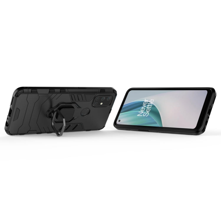 For OnePlus Nord N10 5G PC + TPU Shockproof Protective Case with Magnetic Ring Holder(Black)