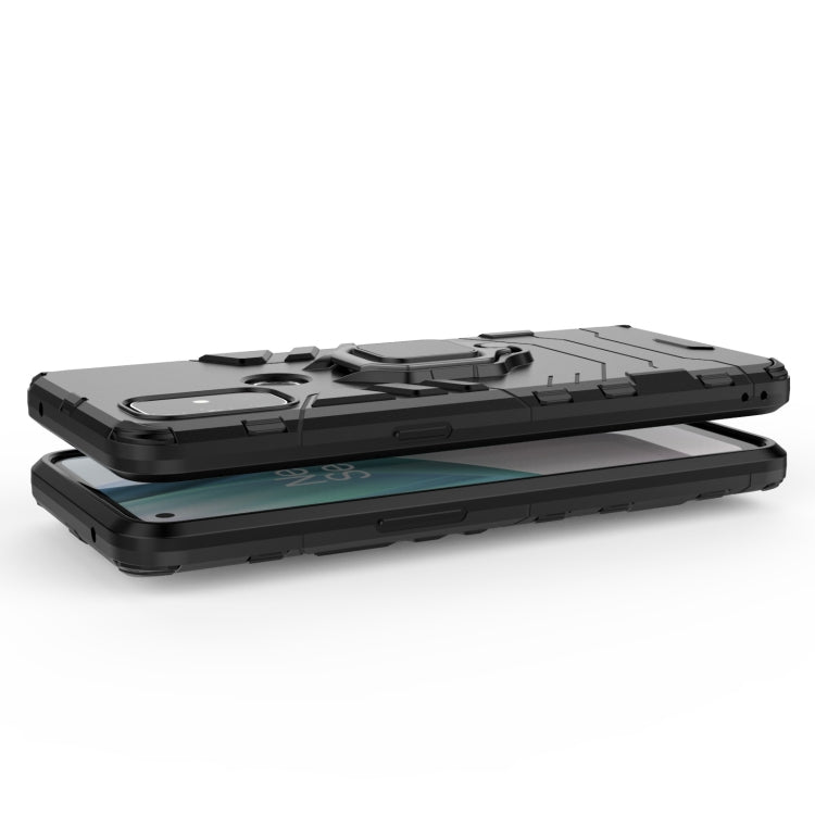 For OnePlus Nord N10 5G PC + TPU Shockproof Protective Case with Magnetic Ring Holder(Black)