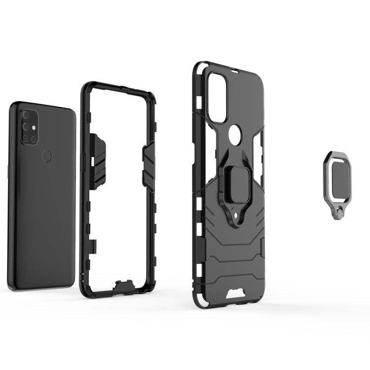 For OnePlus Nord N10 5G PC + TPU Shockproof Protective Case with Magnetic Ring Holder(Blue)