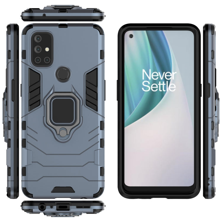 For OnePlus Nord N10 5G PC + TPU Shockproof Protective Case with Magnetic Ring Holder(Blue)