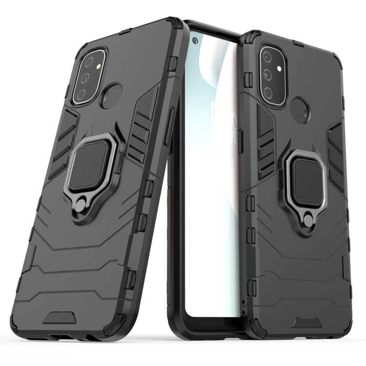 For OnePlus Nord N100 PC + TPU Shockproof Protective Case with Magnetic Ring Holder(Black)