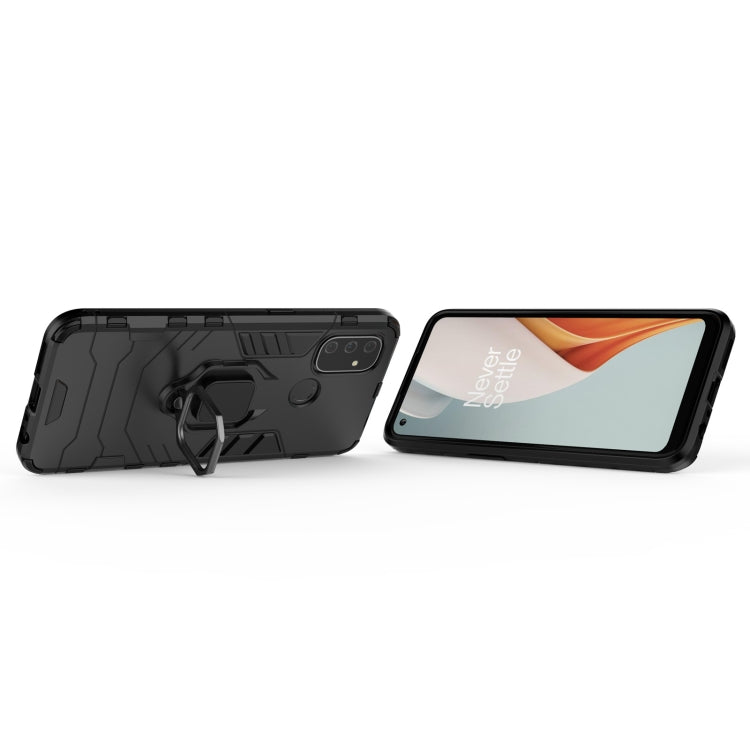 For OnePlus Nord N100 PC + TPU Shockproof Protective Case with Magnetic Ring Holder(Black)