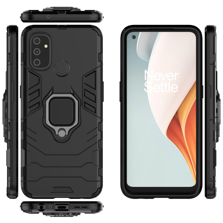For OnePlus Nord N100 PC + TPU Shockproof Protective Case with Magnetic Ring Holder(Black)