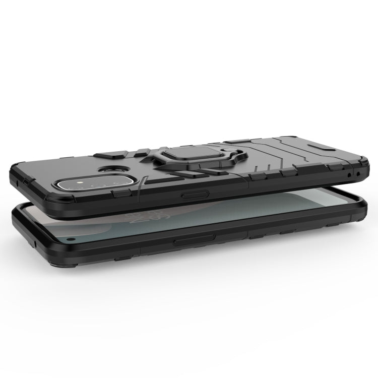 For OnePlus Nord N100 PC + TPU Shockproof Protective Case with Magnetic Ring Holder(Blue)