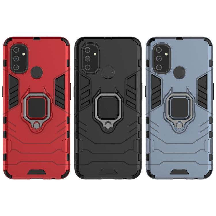 For OnePlus Nord N100 PC + TPU Shockproof Protective Case with Magnetic Ring Holder(Blue)