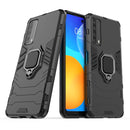 For Huawei P Smart (2021) PC + TPU Shockproof Protective Case with Magnetic Ring Holder(Black)