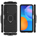 For Huawei P Smart (2021) PC + TPU Shockproof Protective Case with Magnetic Ring Holder(Black)