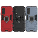 For Huawei P Smart (2021) PC + TPU Shockproof Protective Case with Magnetic Ring Holder(Black)