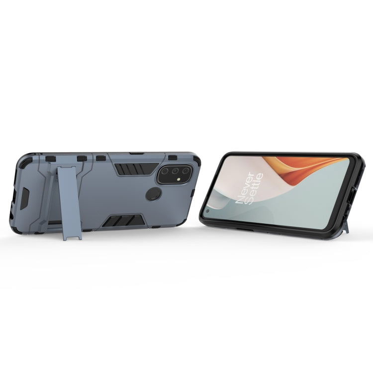 For OnePlus Nord N100 Shockproof PC + TPU Protective Case with Hidden Holder(Navy Blue)