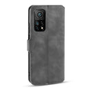 For Xiaomi Mi 10T / 10T Pro DG.MING Retro Oil Side Horizontal Flip Case with Holder & Card Slots & Wallet(Grey)