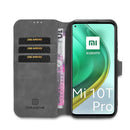 For Xiaomi Mi 10T / 10T Pro DG.MING Retro Oil Side Horizontal Flip Case with Holder & Card Slots & Wallet(Grey)