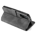 For Xiaomi Mi 10T / 10T Pro DG.MING Retro Oil Side Horizontal Flip Case with Holder & Card Slots & Wallet(Grey)