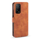For Xiaomi Mi 10T / 10T Pro DG.MING Retro Oil Side Horizontal Flip Case with Holder & Card Slots & Wallet(Brown)