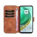For Xiaomi Mi 10T / 10T Pro DG.MING Retro Oil Side Horizontal Flip Case with Holder & Card Slots & Wallet(Brown)