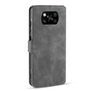 For Xiaomi Poco X3 NFC DG.MING Retro Oil Side Horizontal Flip Case with Holder & Card Slots & Wallet(Grey)