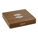 W50 Wooden Clock Wireless Charger (Brown Wood)