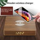 W50 Wooden Clock Wireless Charger (Brown Wood)
