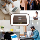W50 Wooden Clock Wireless Charger (Brown Wood)