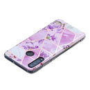 For Huawei P30 Lite Flat Plating Splicing Gilding Protective Case(Purple Flowers Color Matching)