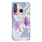 For Huawei P30 Lite Flat Plating Splicing Gilding Protective Case(Purple White Marble Color Matching)