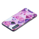 For Huawei P30 Lite Flat Plating Splicing Gilding Protective Case(Rose Red Purple Color Matching)