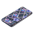 For Huawei P30 Lite Flat Plating Splicing Gilding Protective Case(Black Background Flower Matching Color)
