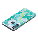 For Huawei P30 Lite Flat Plating Splicing Gilding Protective Case(Green Glitter Color Matching)