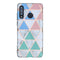 For Huawei P30 Lite Flat Plating Splicing Gilding Protective Case(Blue White Green Pink Color Matching)