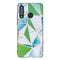 For Huawei P30 Lite Flat Plating Splicing Gilding Protective Case(Green Triangle Body Color Matching)