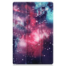 For Lenovo Tab P11 (TB-J606F) Custer Painted Pattern Horizontal Flip Smart Flat PU Leather Case with Sleep / Wake-up Function & 3-Fold Holder(Galaxy Nebula)