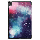 For Lenovo Tab P11 (TB-J606F) Custer Painted Pattern Horizontal Flip Smart Flat PU Leather Case with Sleep / Wake-up Function & 3-Fold Holder(Galaxy Nebula)