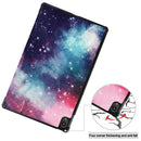 For Lenovo Tab P11 (TB-J606F) Custer Painted Pattern Horizontal Flip Smart Flat PU Leather Case with Sleep / Wake-up Function & 3-Fold Holder(Galaxy Nebula)
