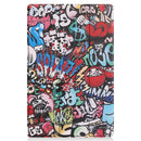 For Lenovo Tab P11 (TB-J606F) Custer Painted Pattern Horizontal Flip Smart Flat PU Leather Case with Sleep / Wake-up Function & 3-Fold Holder(Graffiti)