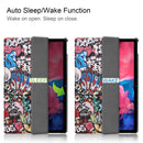 For Lenovo Tab P11 (TB-J606F) Custer Painted Pattern Horizontal Flip Smart Flat PU Leather Case with Sleep / Wake-up Function & 3-Fold Holder(Graffiti)